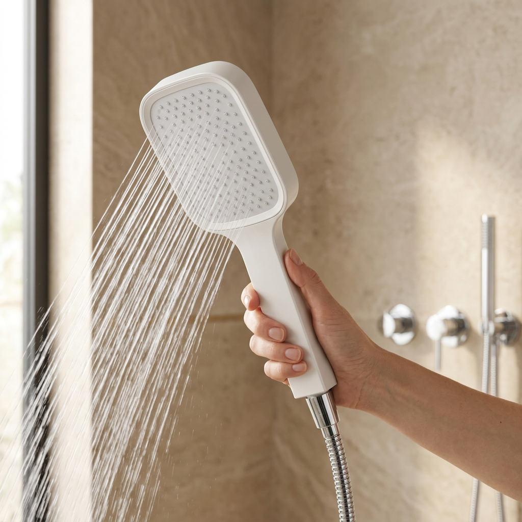 Aqua Blossom Pearl White Shower Head — Lightweight